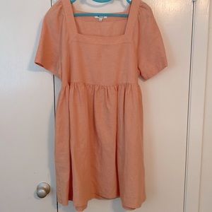 Madewell Short-Sleeve Linen/Cotton Blend Allie Mini Dress